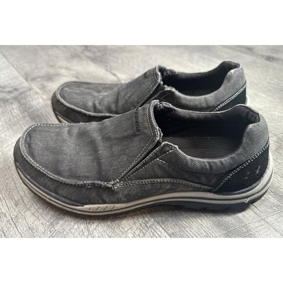 Skechers Avillo Loafers Mens 8.5 Black Relaxed Fit Memory Foam Shoes Slip On - Picture 1 of 9